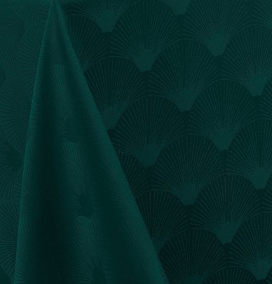 Nappe damassée polyester Scale vert Calitex