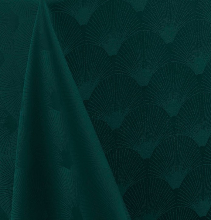 Nappe damassée polyester Scale vert Calitex - Blancollection