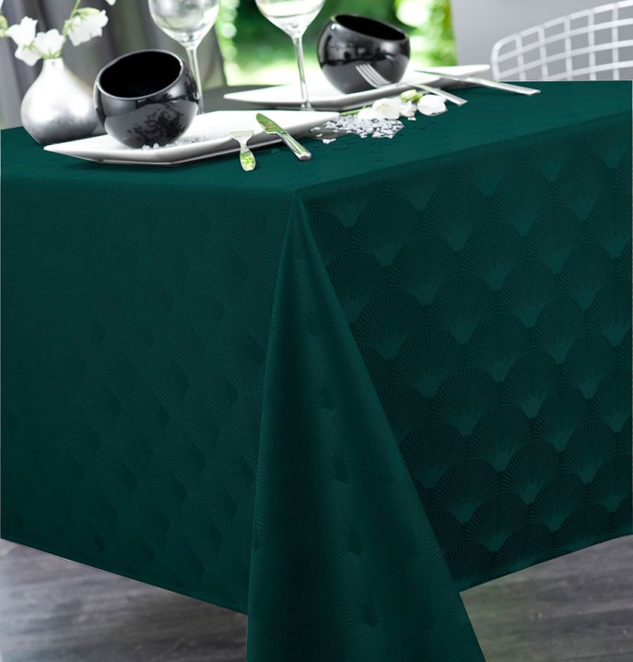 Nappe damassée polyester Scale vert Calitex Nappe damassée polyester Scale vert Calitex