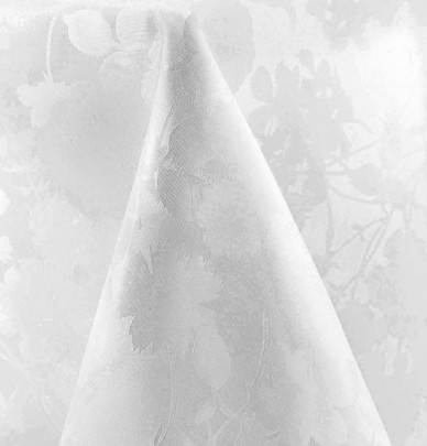 Nappe damassée polyester Flore blanc Calitex