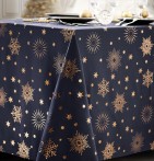 Nappe polyester Astre bleu nuit/cuivre Calitex