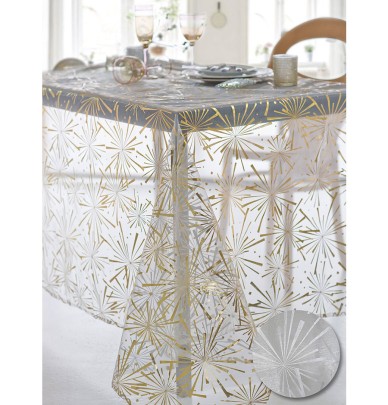 Nappe organza Stellina or/argent Calitex