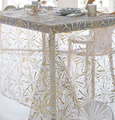 Nappe organza Stellina or/argent Calitex