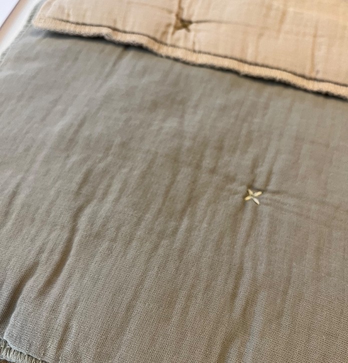 Housse coussin Andros lichen Vent du Sud - Blancollection