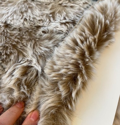 Plaid fausse fourrure Astrakan camel Vent du Sud