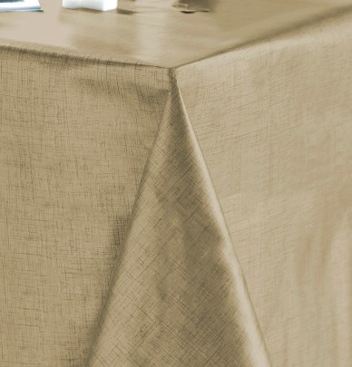 Nappe toile cirée Effet Tissage or Calitex