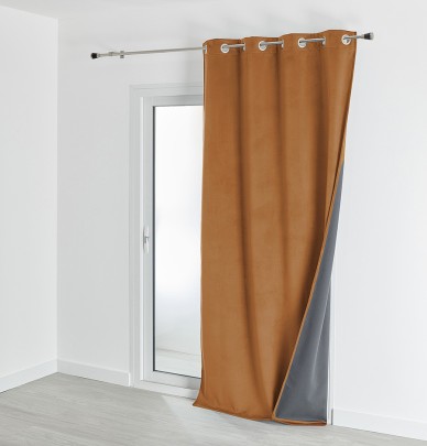 Rideau occultant phonique et thermique Velveta cognac Qabane