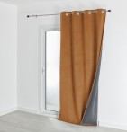 Rideau occultant phonique et thermique Velveta cognac Qabane