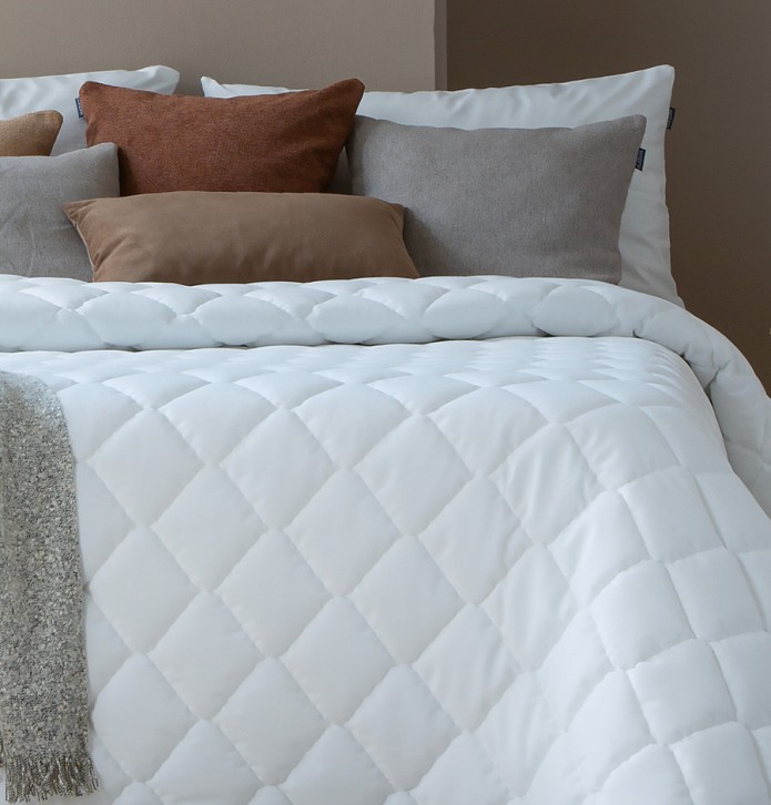 Couvre-lit velours matelassé Tivoli blanc Antilo - Blancollection