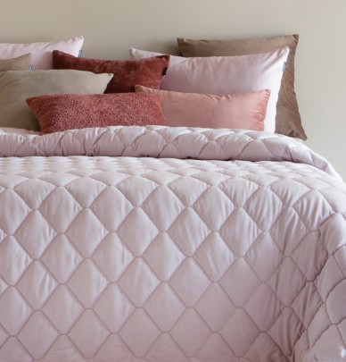 Housse coussin velours Tivoli rose pâle Antilo