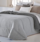 Couvre-lit matelassé jacquard Doly gris Antilo - Blancollection