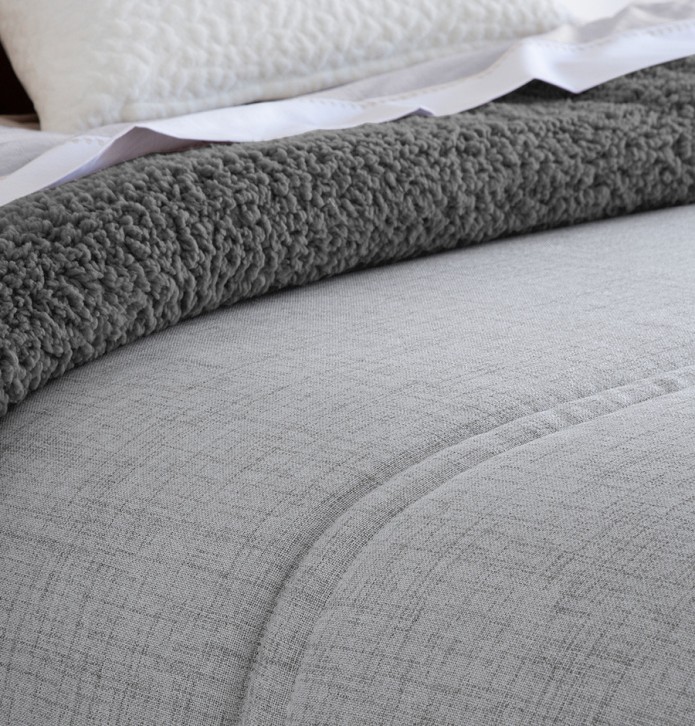Couvre-lit matelassé jacquard Doly gris Antilo - Blancollection