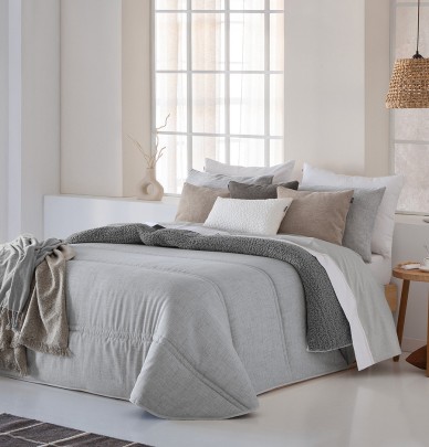 Couvre-lit matelassé Doly gris Antilo
