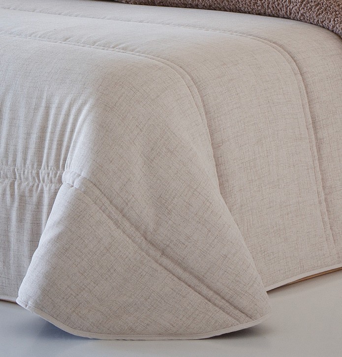 Couvre-lit matelassé jacquard Doly beige Antilo - Blancollection