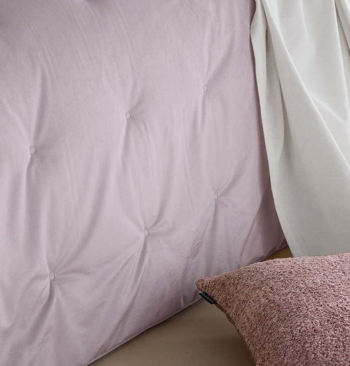 Couvre-lit velours matelassé Jess rose pâle Antilo - Blancollection