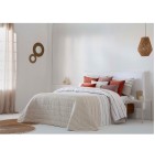 Couvre-lit matelassé et ses housses coussins Valerian bois de rose Antilo - Blancollection