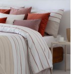 Couvre-lit matelassé et ses housses coussins Valerian bois de rose Antilo - Blancollection