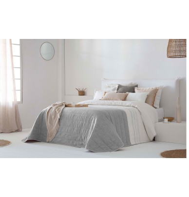 Couvre lit matelassé Zia gris Antilo