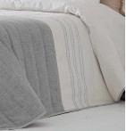 Couvre-lit matelassé et ses housses coussins Zia gris Antilo - Blancollection