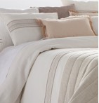 Couvre-lit matelassé et ses housses coussins Alboraïa lin Antilo - Blancollection