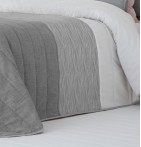 Couvre-lit matelassé et ses housses coussins Devi gris Antilo - Blancollection