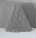 Couvre-lit matelassé et ses housses coussins Devi gris Antilo - Blancollection