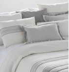 Couvre-lit matelassé et ses housses coussins Alboraïa gris Antilo - Blancollection