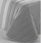 Couvre-lit matelassé et ses housses coussins Alboraïa gris Antilo - Blancollection