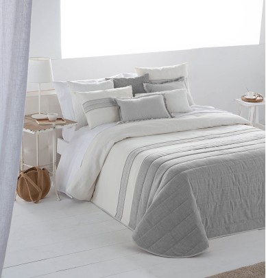 Couvre lit matelassé Alboraïa gris Antilo