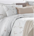 Couvre-lit matelassé et ses housses coussins Ivet Antilo - Blancollection