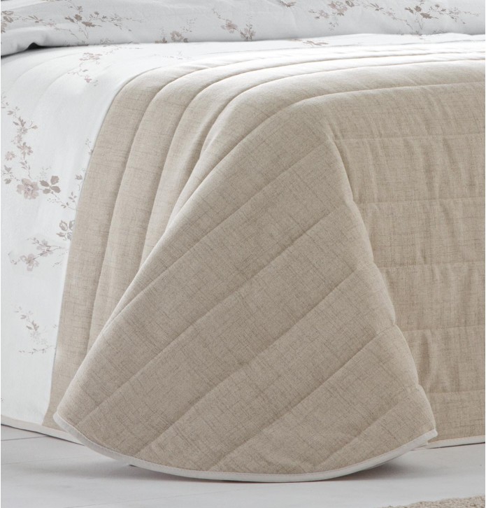 Couvre-lit matelassé et ses housses coussins Ivet Antilo - Blancollection