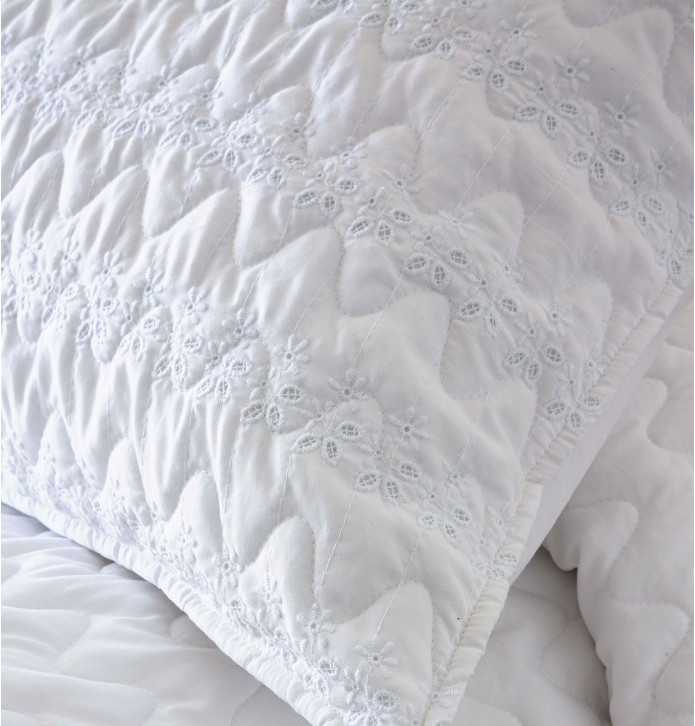 Couvre-lit matelassé Lorea blanc Antilo - Blancollection