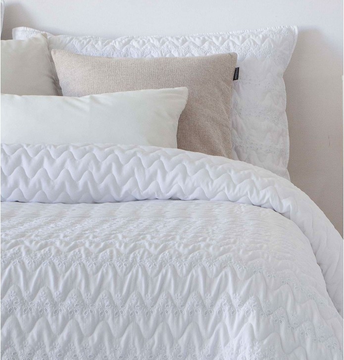 Couvre-lit matelassé Lorea blanc Antilo - Blancollection