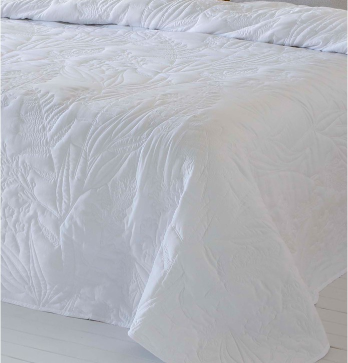 Couvre-lit matelassé Mireya blanc Antilo - Blancollection