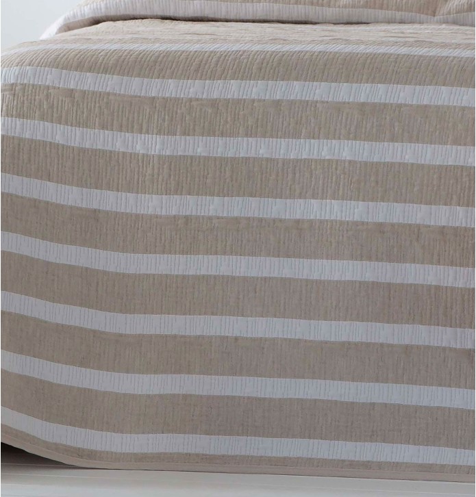 Jeté de lit réversible Mambo beige Antilo - Blancollection