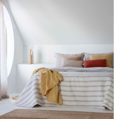 Jeté de lit réversible Mambo beige Antilo