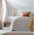 Jeté de lit réversible Mambo beige Antilo - Blancollection