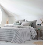 Jeté de lit réversible Mambo gris Antilo - Blancollection