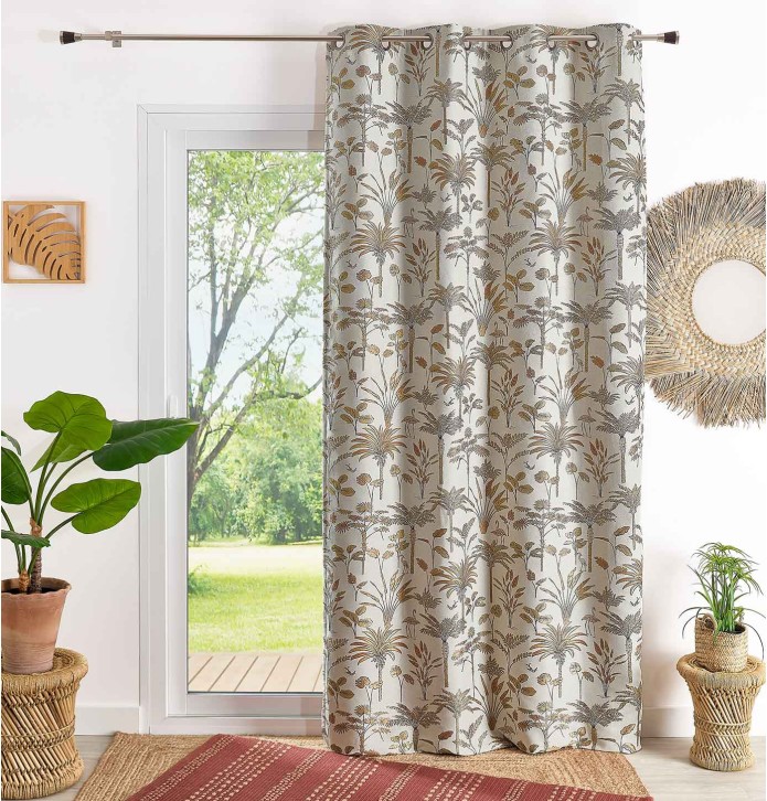Rideau jacquard Oasis terracota Qabane Rideau jacquard Oasis terracota Qabane