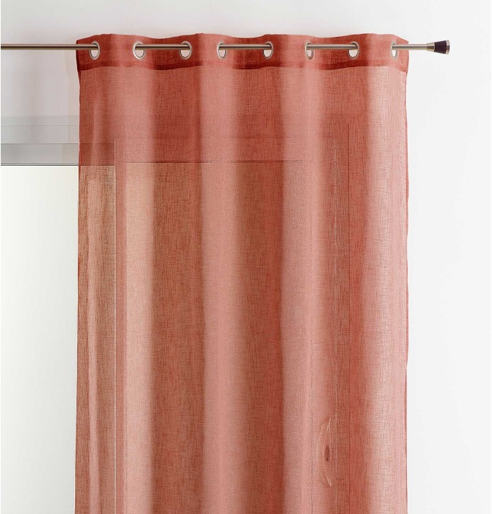 Voilage étamine Matière rose thé Qabane - Blancollection