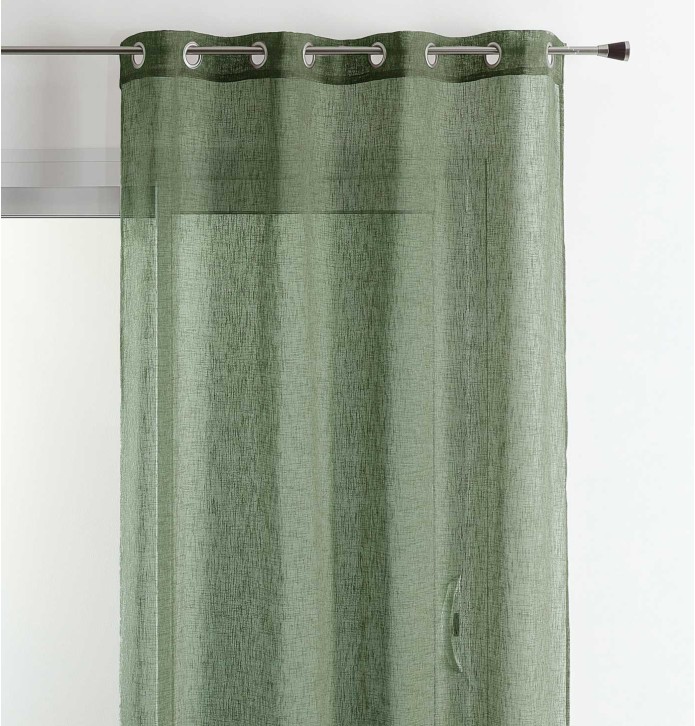 Voilage étamine Matière olive Qabane - Blancollection