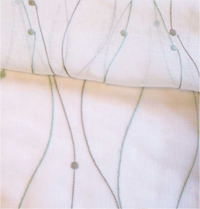 Paire de vitrages Flot aqua Qabane - Blancollection