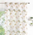 Voilage Biloba vert Qabane - Blancollection