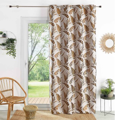 Rideau jacquard Brasilia ocre Qabane