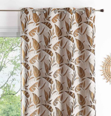 Rideau jacquard Brasilia ocre Qabane
