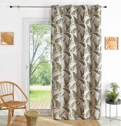 Rideau jacquard Brasilia kaki Qabane