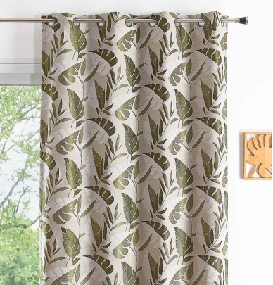 Rideau jacquard Brasilia kaki Qabane