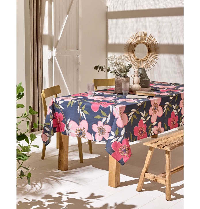 Nappe coton enduite Polynésie Nydel - Blancollection