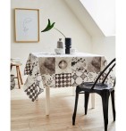 Nappe coton enduite Estampe Nydel - Blancollection