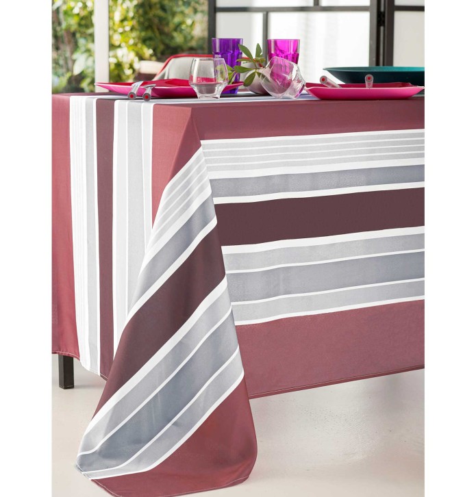 Nappe polyester Rayures Calitex - Blancollection